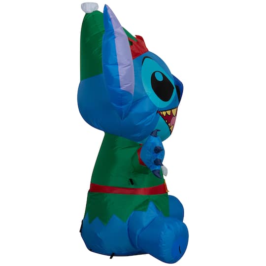 4.5ft. Airblown® Inflatable Disney® Stitch As Elf Christmas Light Décor